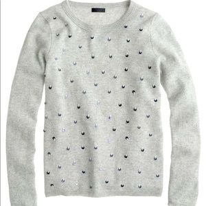 J. Crew Collection Cashmere Tiny-Sequin Sweater